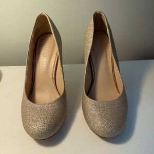 Gold sparkle heels